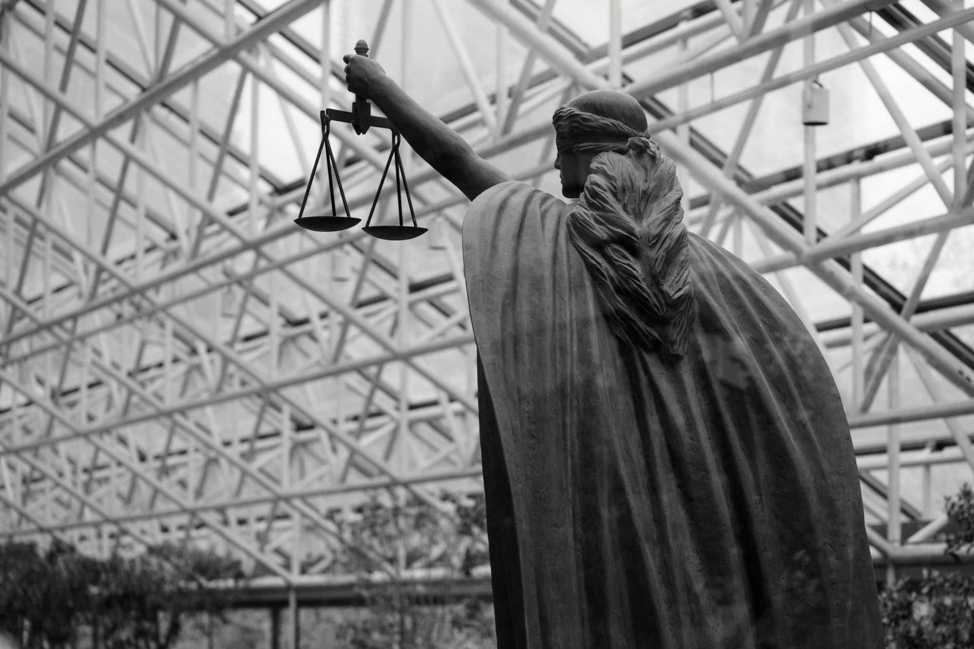 Statue of Lady Justice holding scales