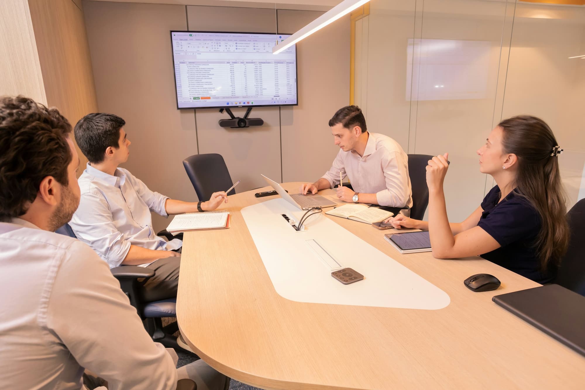 Team meeting in a conference room
