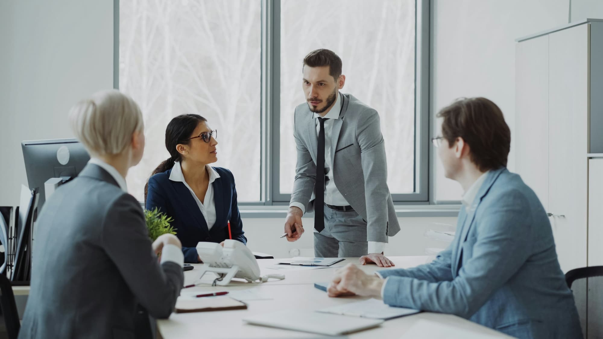 Lawyers in a meeting around a table