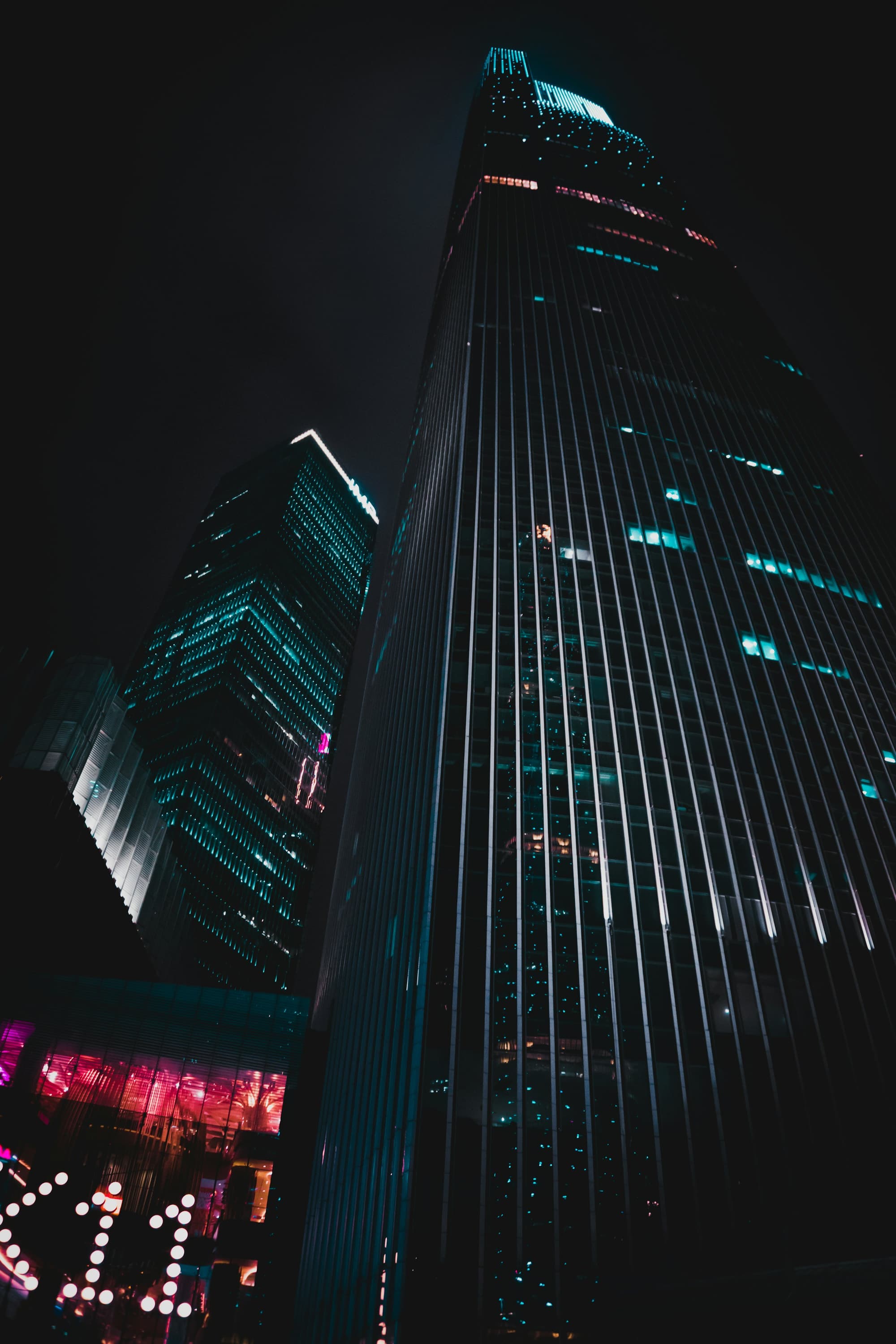 Office tower at night